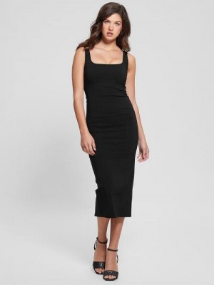 Guess Eco Sara Pencil Dress Zwart | GUESS-SN26999