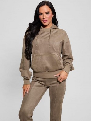 Guess Eco Scuba-Knit Hoodie Bruin | GUESS-SN27793