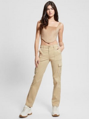 Guess Eco Sexy Cargo Pants Beige | GUESS-SN28307