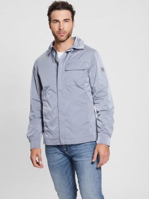 Guess Eco Shacket Blauw | GUESS-SN30771
