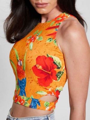 Guess Eco Shayna Cutout Crop Top Multi | GUESS-SN27085