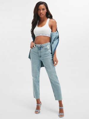 Guess Eco Slim Mom Jeans Blauw | GUESS-SN26652