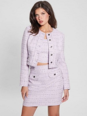 Guess Eco Sofia Tweed Jacket Paars | GUESS-SN27870