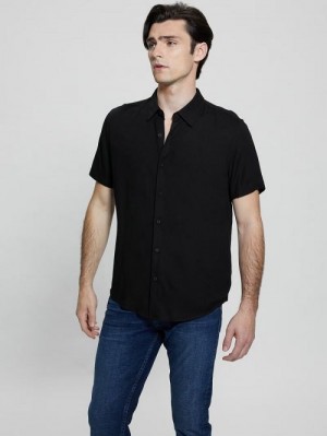 Guess Eco Solid Shirt Zwart | GUESS-SN31156