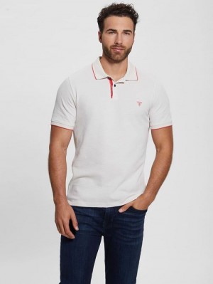 Guess Eco Stretch Pique Polo Wit | GUESS-SN31225