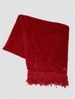 Guess Eco Talia Chenille Beanie Rood | GUESS-SN30157