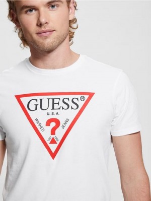 Guess Eco Triangle Classic Tee Wit | GUESS-SN30570