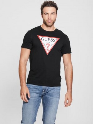 Guess Eco Triangle Classic Tee Zwart | GUESS-SN30474
