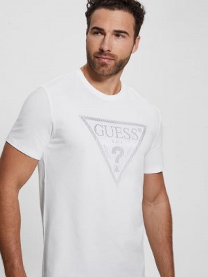 Guess Eco Triangle Crewneck Tee Wit | GUESS-SN31537