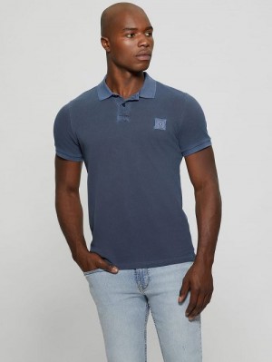 Guess Eco Washed Polo Blauw | GUESS-SN31220