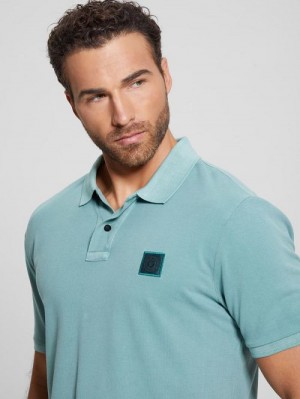 Guess Eco Washed Polo Groen | GUESS-SN31084