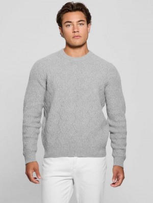 Guess Eco Wesley Lattice Sweater Grijs | GUESS-SN31048