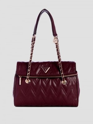 Guess Eda Quilted Satchel Rood | GUESS-SN29062