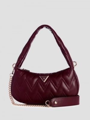 Guess Eda Top-Zip Shoulder Bag Rood | GUESS-SN28703