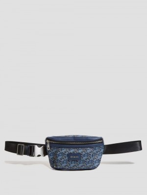 Guess Ederlo Compact Belt Bag Blauw | GUESS-SN31683
