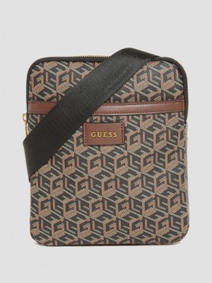Guess Ederlo Flat Crossbody Zwart | GUESS-SN31679
