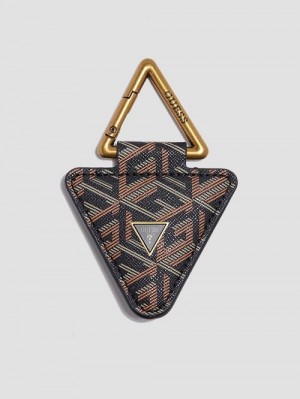 Guess Ederlo Triangle Key Ring Zwart | GUESS-SN31682