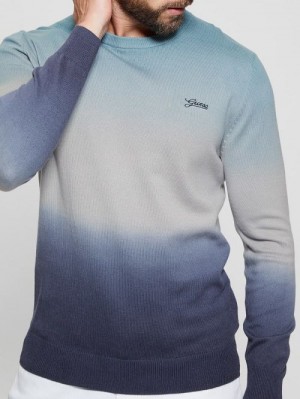 Guess Edwin Crewneck Tie-Dye Sweater Blauw | GUESS-SN31049