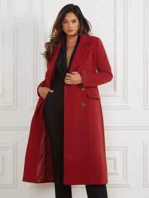 Guess Eliza Wool-Blend Coat Rood | GUESS-SN27903
