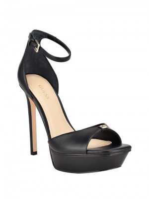 Guess Ellsyn Platform Stiletto Sandals Zwart | GUESS-SN29586