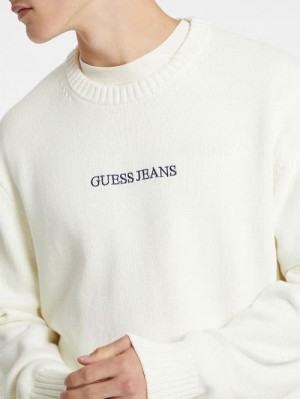 Guess Embroidered Logo Sweater Wit | GUESS-SN30982