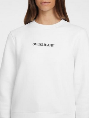Guess Embroidered Logo Sweatshirt Wit | GUESS-SN28380