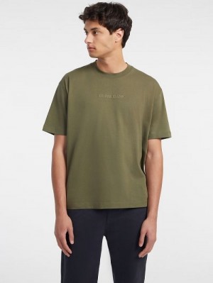 Guess Embroidered Logo Tee Groen | GUESS-SN30506