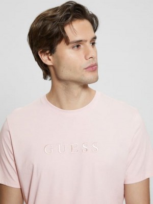 Guess Embroidered Logo Tee Roze | GUESS-SN30586