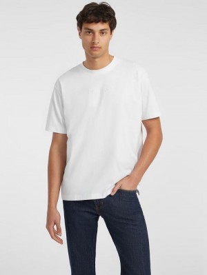 Guess Embroidered Logo Tee Wit | GUESS-SN30510