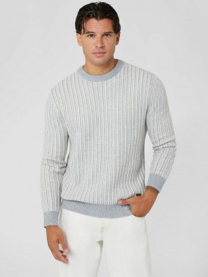 Guess Emmanuel Ribbed Sweater Grijs | GUESS-SN31015
