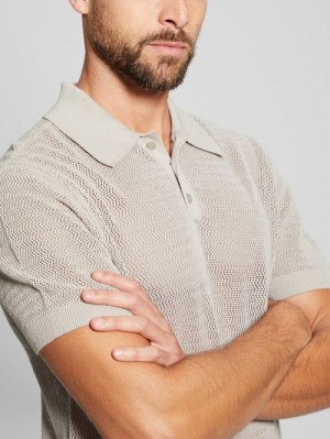 Guess Eric Herringbone Polo Beige | GUESS-SN31103