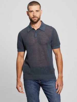 Guess Eric Herringbone Polo Grijs | GUESS-SN31106
