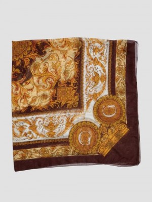 Guess Eryn Sheer Silk Scarf Bruin | GUESS-SN30194