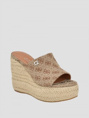 Guess Evba Espadrille Wedges Bruin | GUESS-SN29763