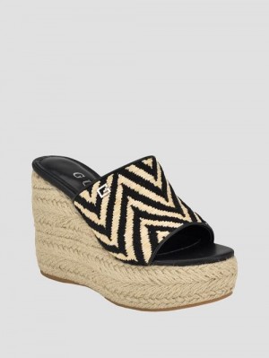 Guess Evba Espadrille Wedges Zwart | GUESS-SN29772