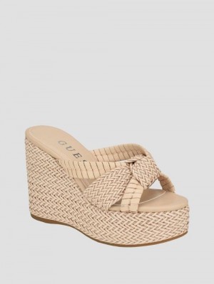 Guess Eveh Knot Wedges Beige | GUESS-SN29749
