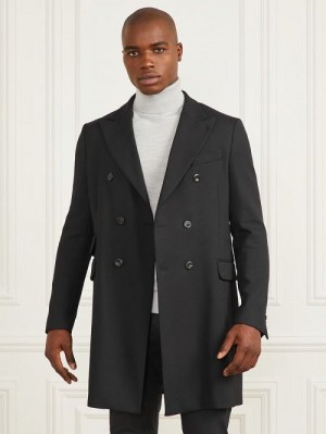 Guess Evening Double Breasted Coat Zwart | GUESS-SN30731