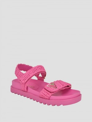 Guess Fabrica Woven Sandals Roze | GUESS-SN29720