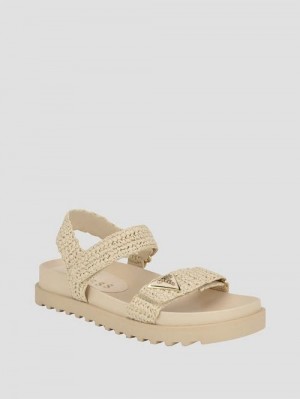 Guess Fabrica Woven Sandals Wit | GUESS-SN29731