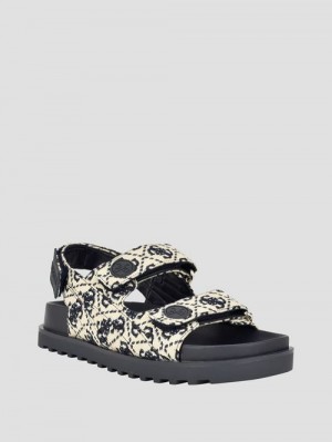 Guess Fadey Signature Sandals Blauw | GUESS-SN29714