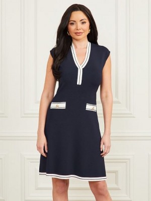 Guess Febe Sweater Dress Blauw | GUESS-SN26787