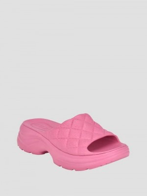 Guess Fenixy Quattro G Slides Roze | GUESS-SN29664
