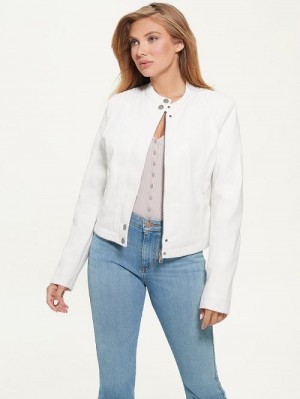 Guess Fiammetta Moto Jacket Wit | GUESS-SN27881