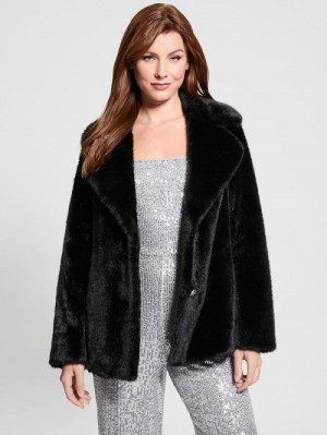 Guess Filomena Faux-Fur Jacket Zwart | GUESS-SN27989