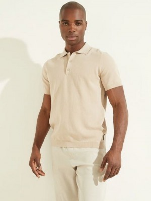 Guess Formal Performance Sweater Polo Beige | GUESS-SN30943