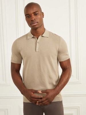 Guess Formal Performance Sweater Polo Beige | GUESS-SN31234