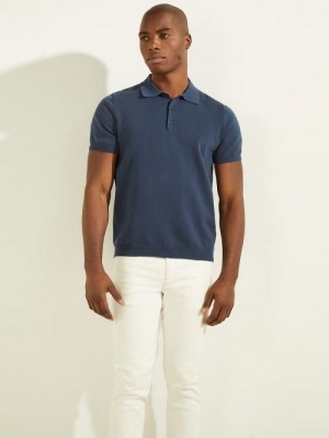 Guess Formal Performance Sweater Polo Blauw | GUESS-SN30964