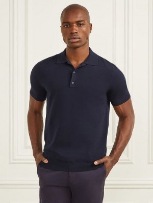 Guess Formal Performance Sweater Polo Blauw | GUESS-SN31111