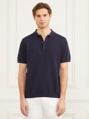 Guess Formal Performance Sweater Polo Blauw | GUESS-SN31142