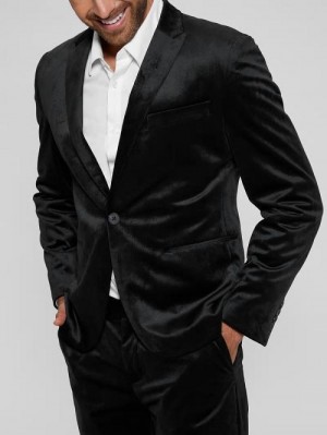 Guess Fulham Velvet Blazer Zwart | GUESS-SN30867
